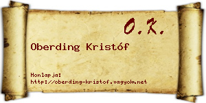 Oberding Kristóf névjegykártya