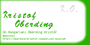 kristof oberding business card
